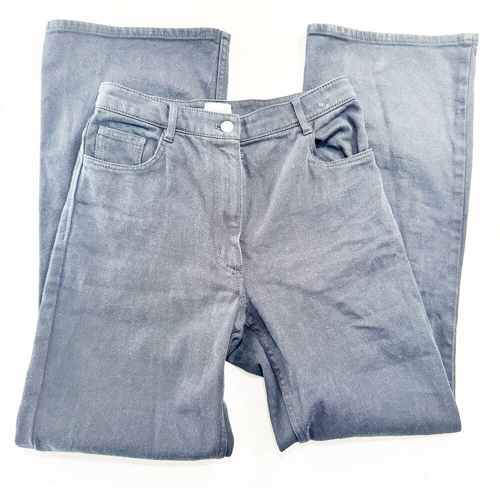 Wilfred Free Aritzia Black Wide Leg Flare Bottom Denim Jeans Size 8